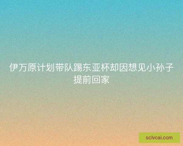 伊万原计划带队踢东亚杯却因想见小孙子提前回家